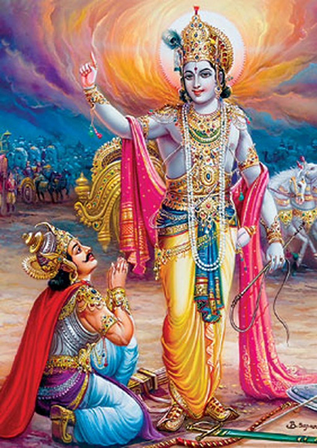 Lord Krishna And Arjuna Hd - HD Wallpaper 