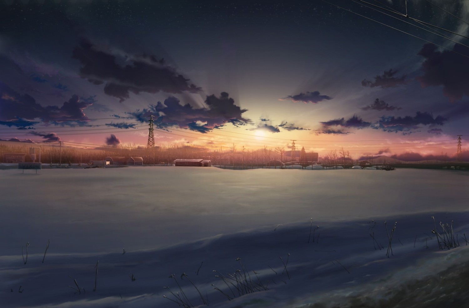 Anime Background Sea Sunset - HD Wallpaper 