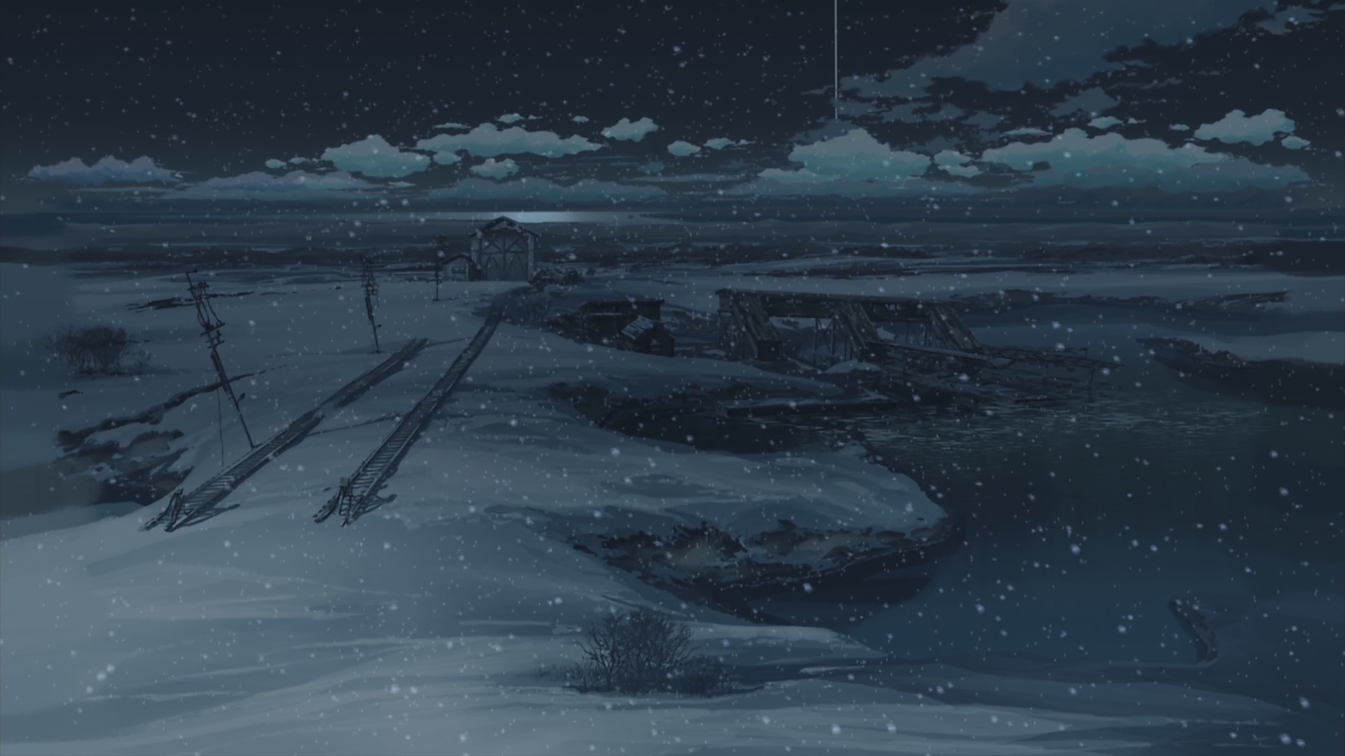 Makoto Shinkai Wallpaper - Makoto Shinkai Winter - HD Wallpaper 