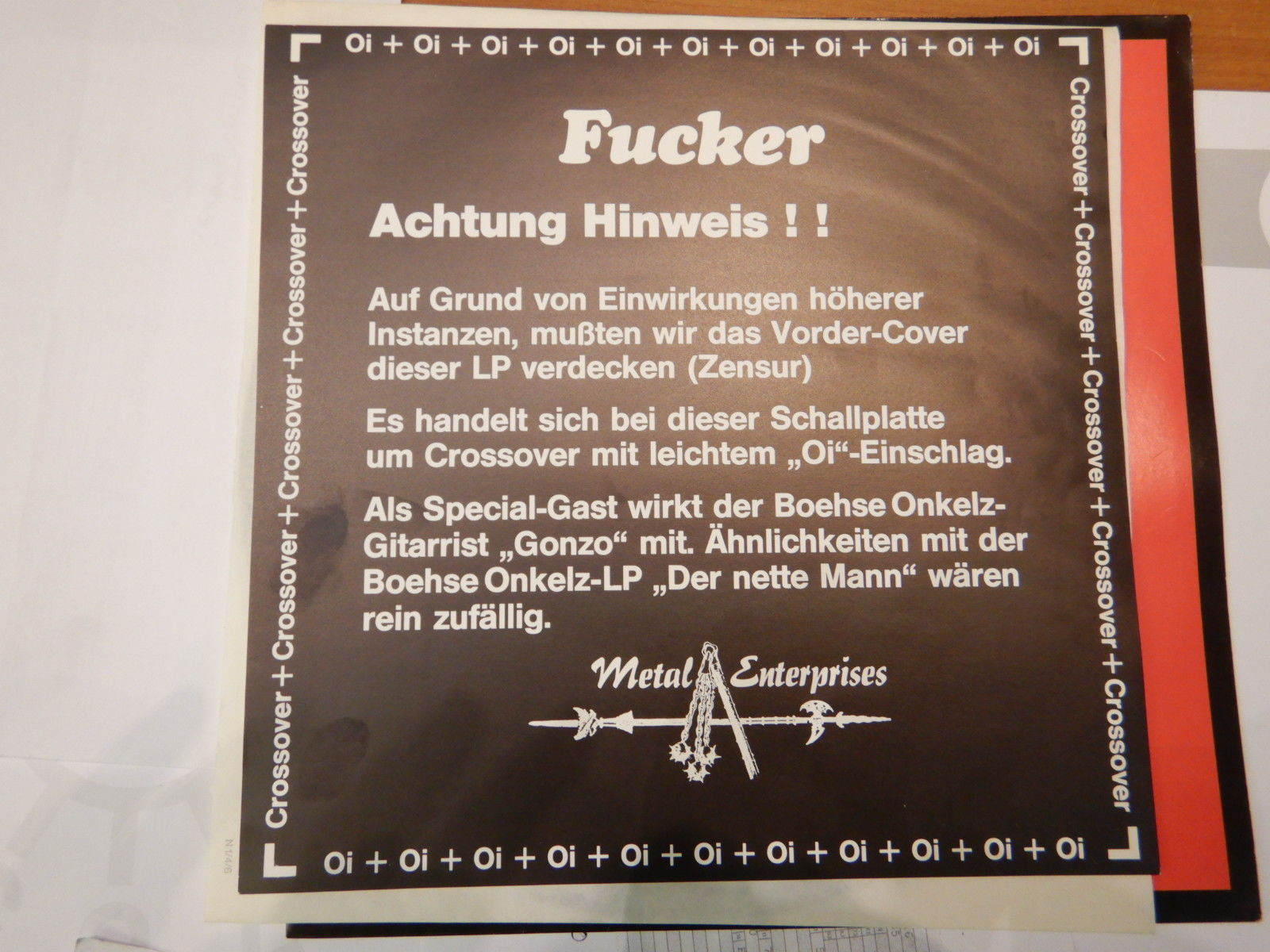 Böhse Onkelz - Gonzo - Fucker - Innerbag - Vinyl - Commemorative Plaque - HD Wallpaper 