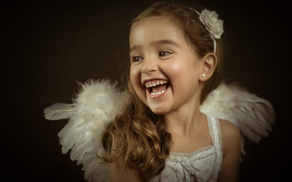Little Angel, Cute Girl, Laughing, Portrait Wallpaper,little - HD Wallpaper 