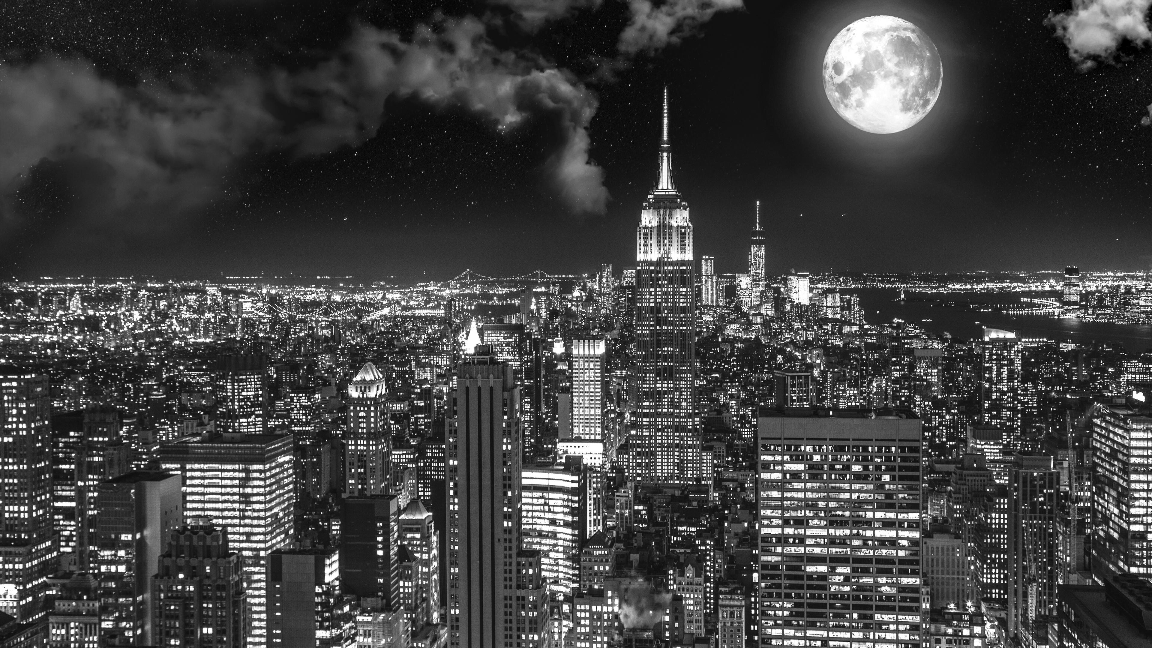 New York Moon - HD Wallpaper 