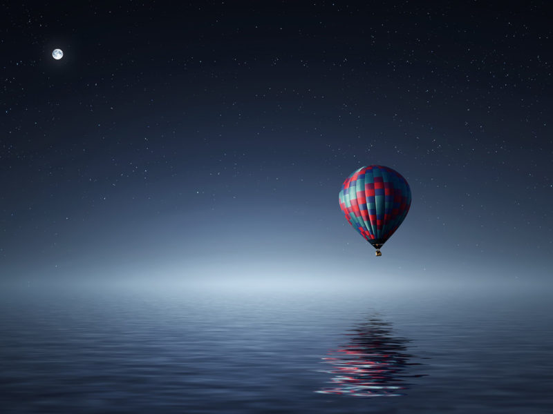 Hd Wallpaper For Andriod Mobile Full Screen-11 - Hot Air Balloon Night Sky - HD Wallpaper 