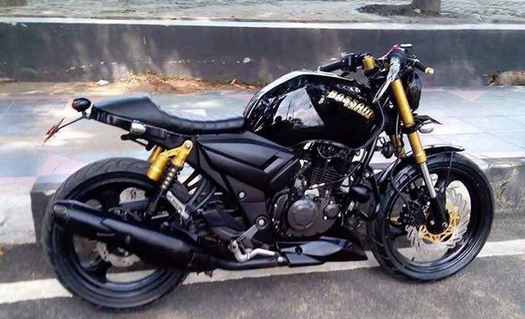 Tvs Apache Rtr 180 Customised - Apache Rtr Cafe Racer - HD Wallpaper 