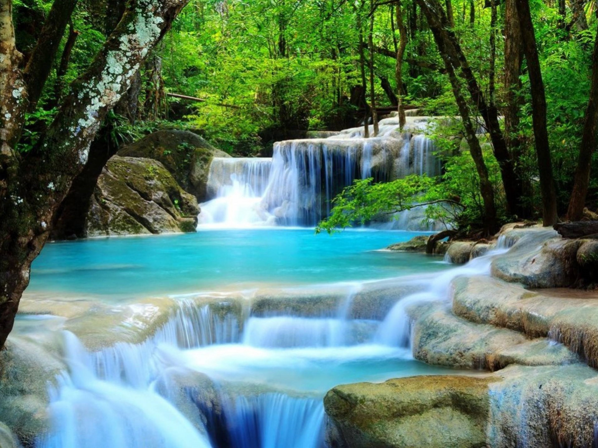 Erawan National Park, Erawan Falls - HD Wallpaper 
