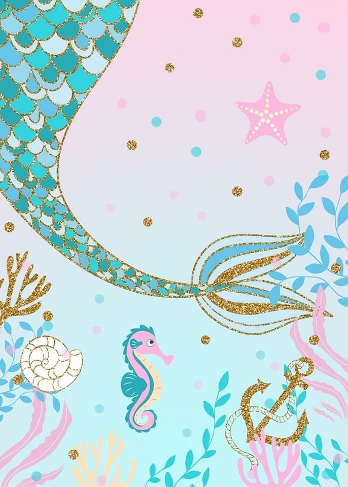 Mermaid Theme Invitation Background - 686x960 Wallpaper 