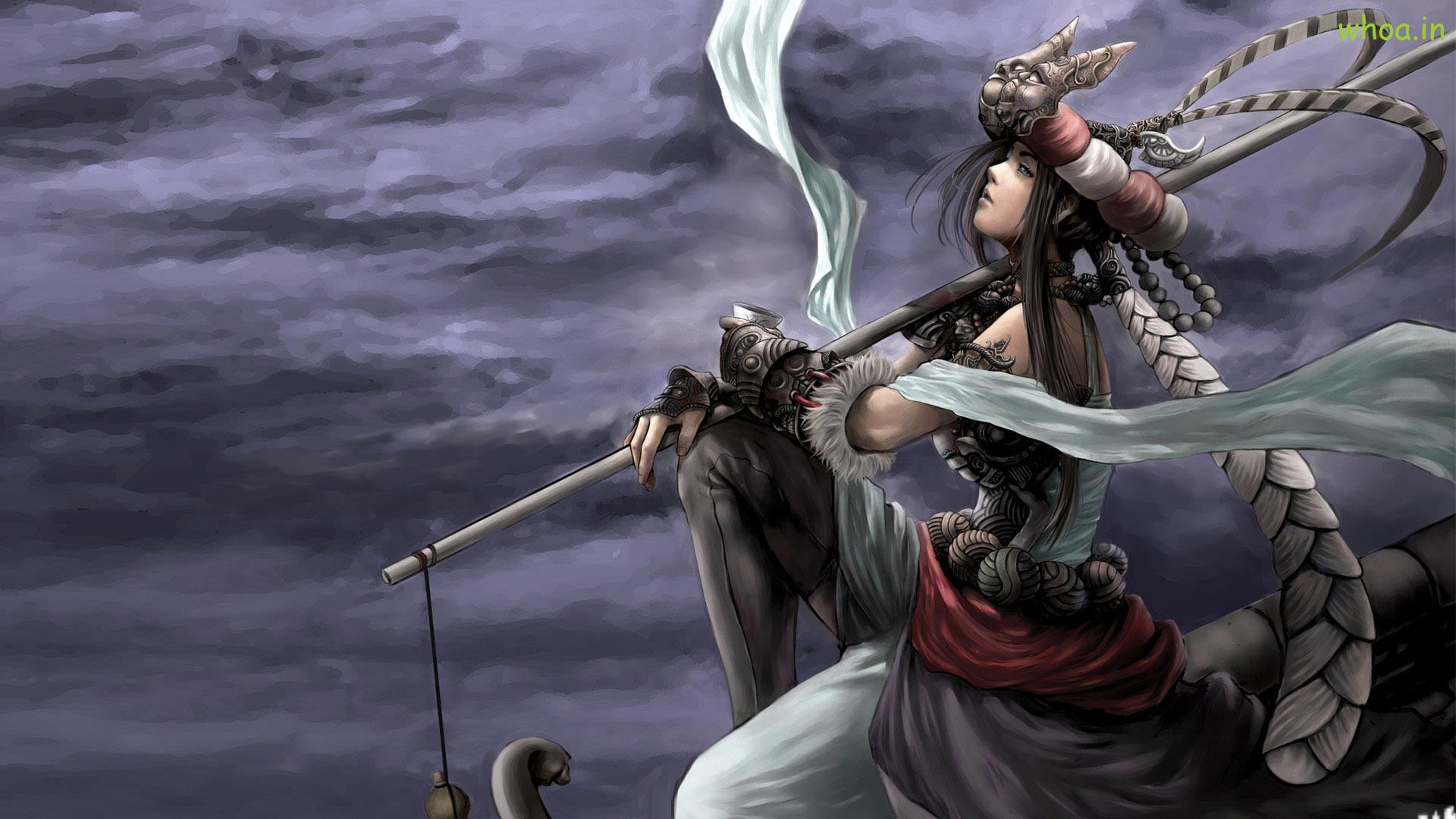 Gothic Dreamy Girl Is Into The Sea And Standing On - Perfect World Shi Hao Wife - HD Wallpaper 