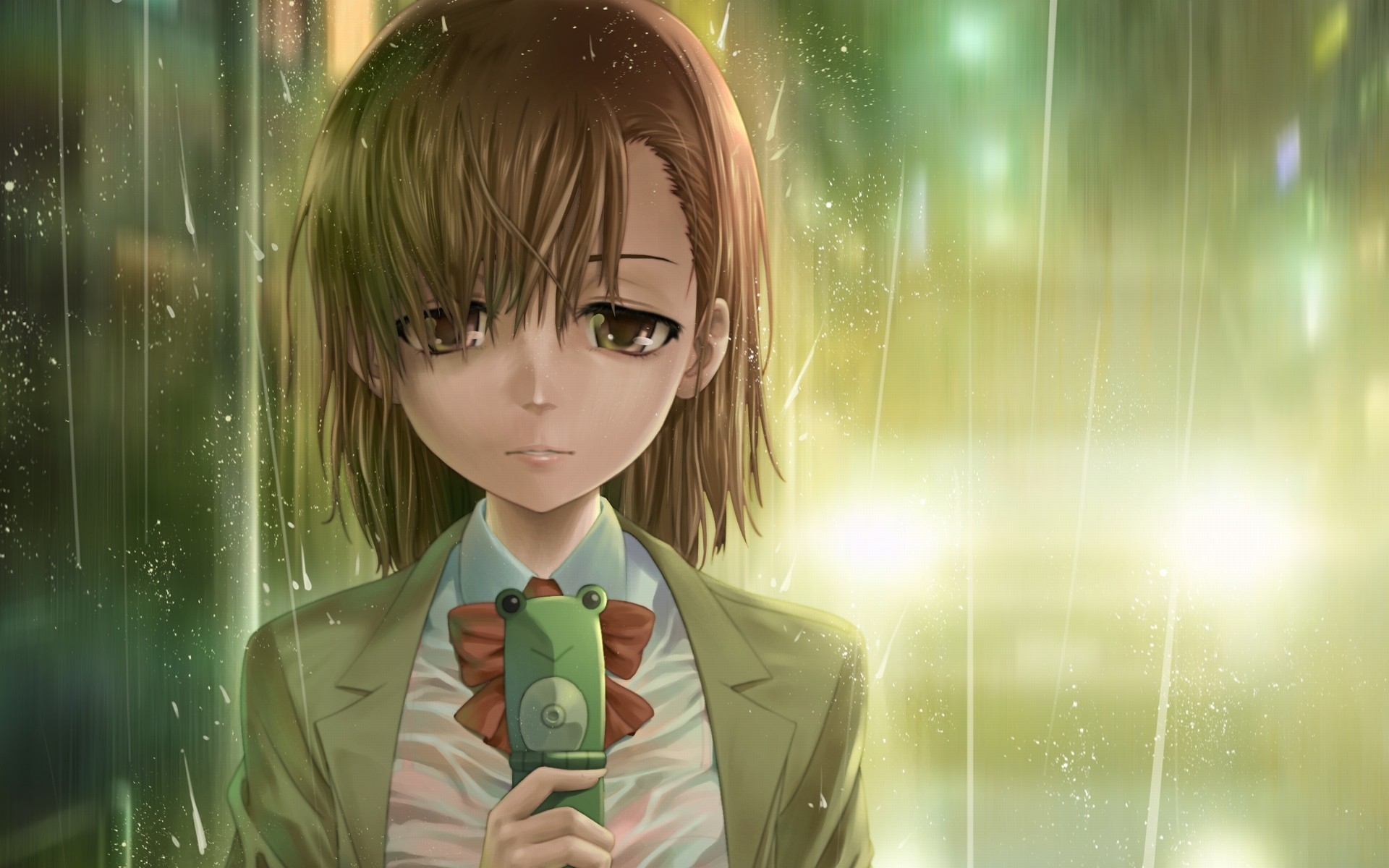 Misaka Mikoto To Aru Majutsu No Index Wallpaper - Anime Sad Girl In The Rain - HD Wallpaper 