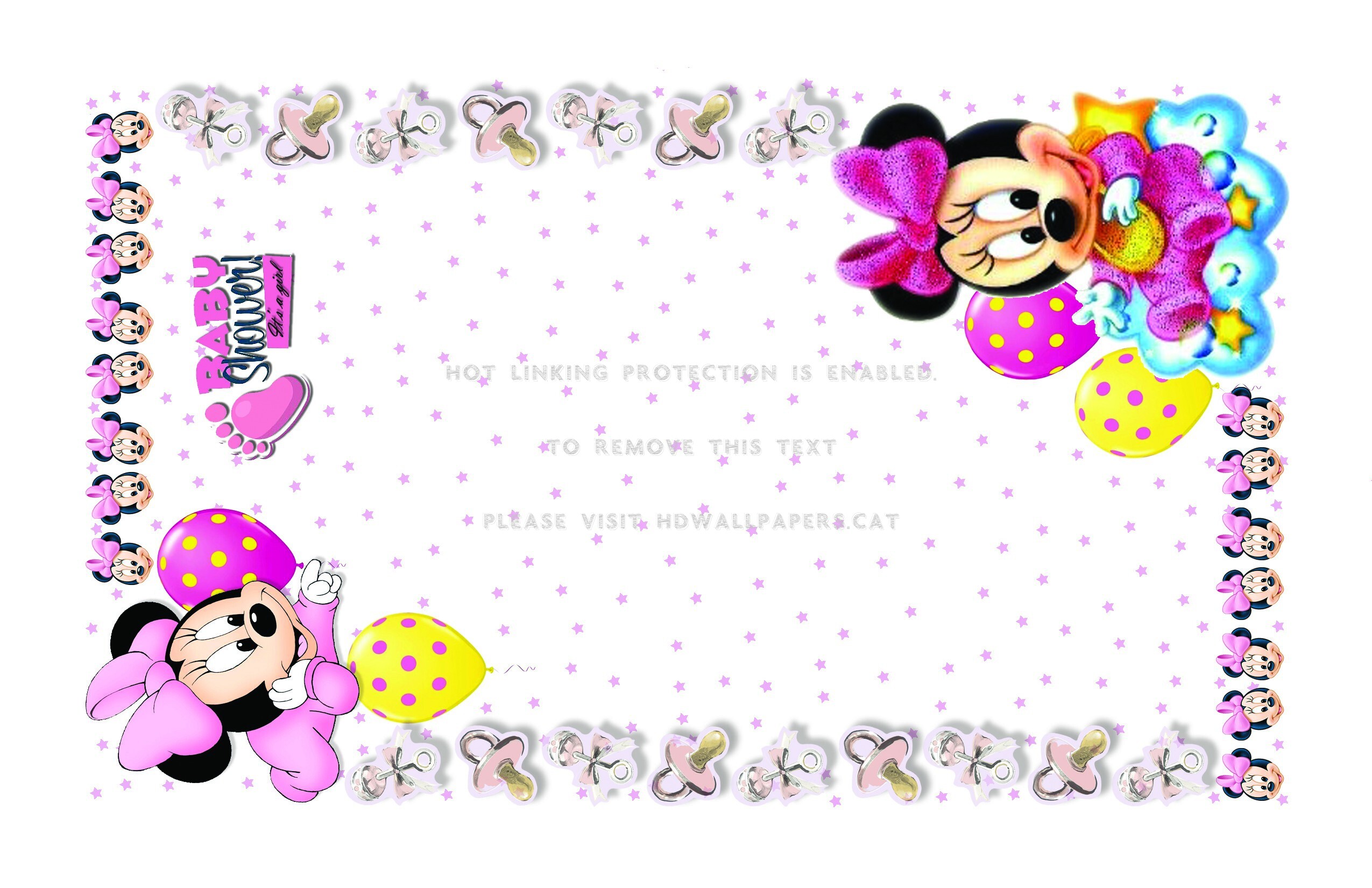 Baby Shower Minnie Mouse Theme It Girl - Minnie Mouse Baby Shower Background - HD Wallpaper 