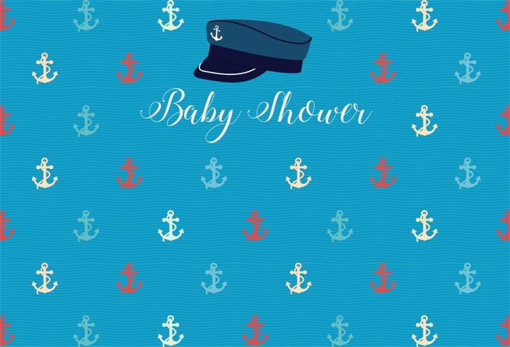 Aofoto 7x5ft Sea Blue Baby Shower Backdrop For Photography - Illustration - HD Wallpaper 