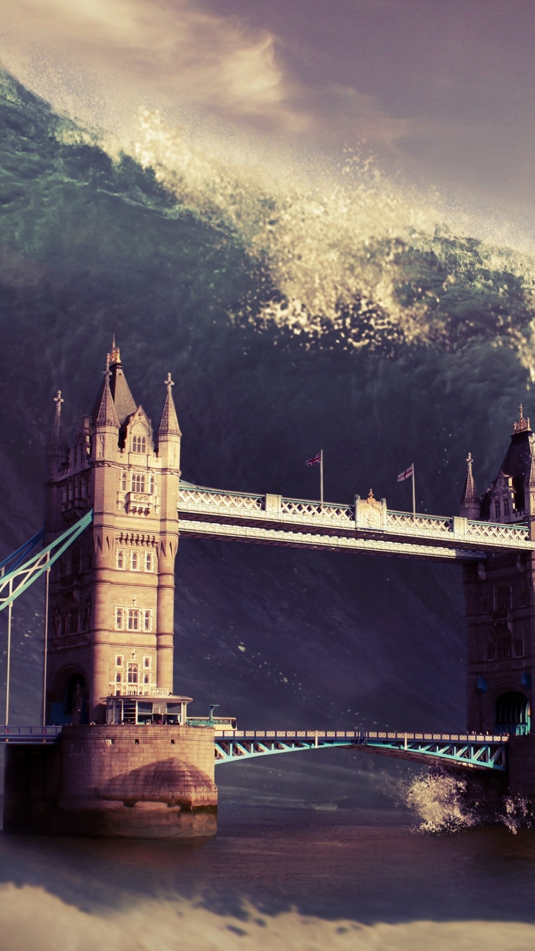 London, Apocalypse, Tsunami, Bridge - Tower Bridge - HD Wallpaper 