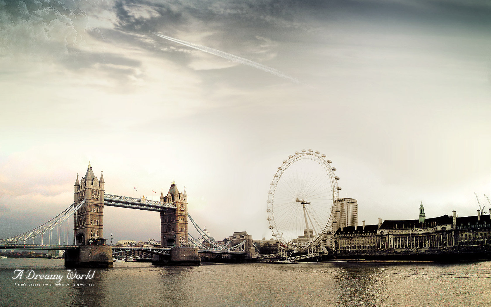Landscape Wallpaper Dream World - Tower Bridge - HD Wallpaper 
