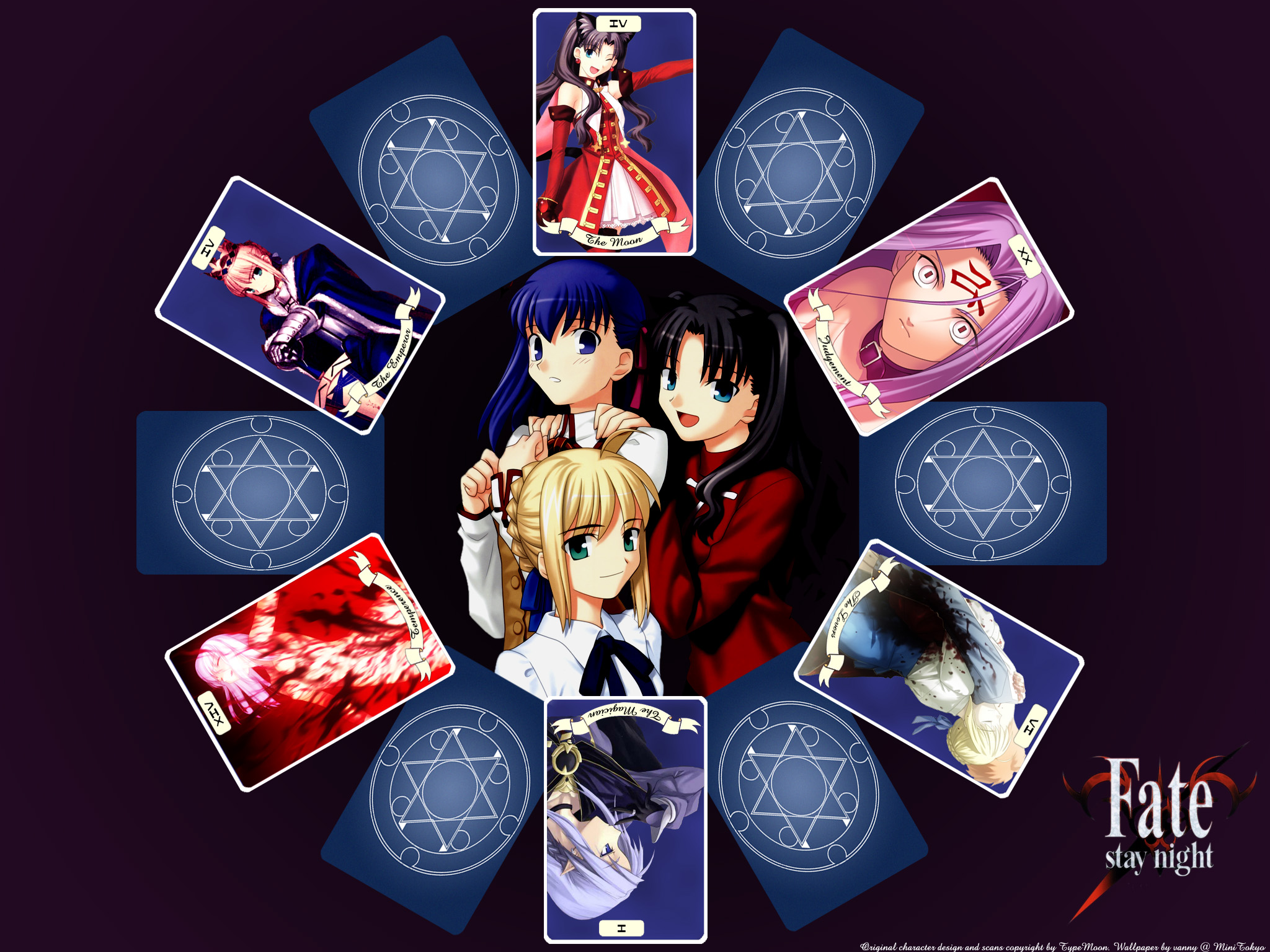 Type-moon, Fate/stay Night, Sakura Matou, Rider , Caster - Fate Stay Night Tarot - HD Wallpaper 