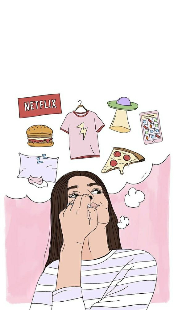 Girl, Wallpaper, And Pizza Image - Cute Wallpapers For Girls - HD Wallpaper 