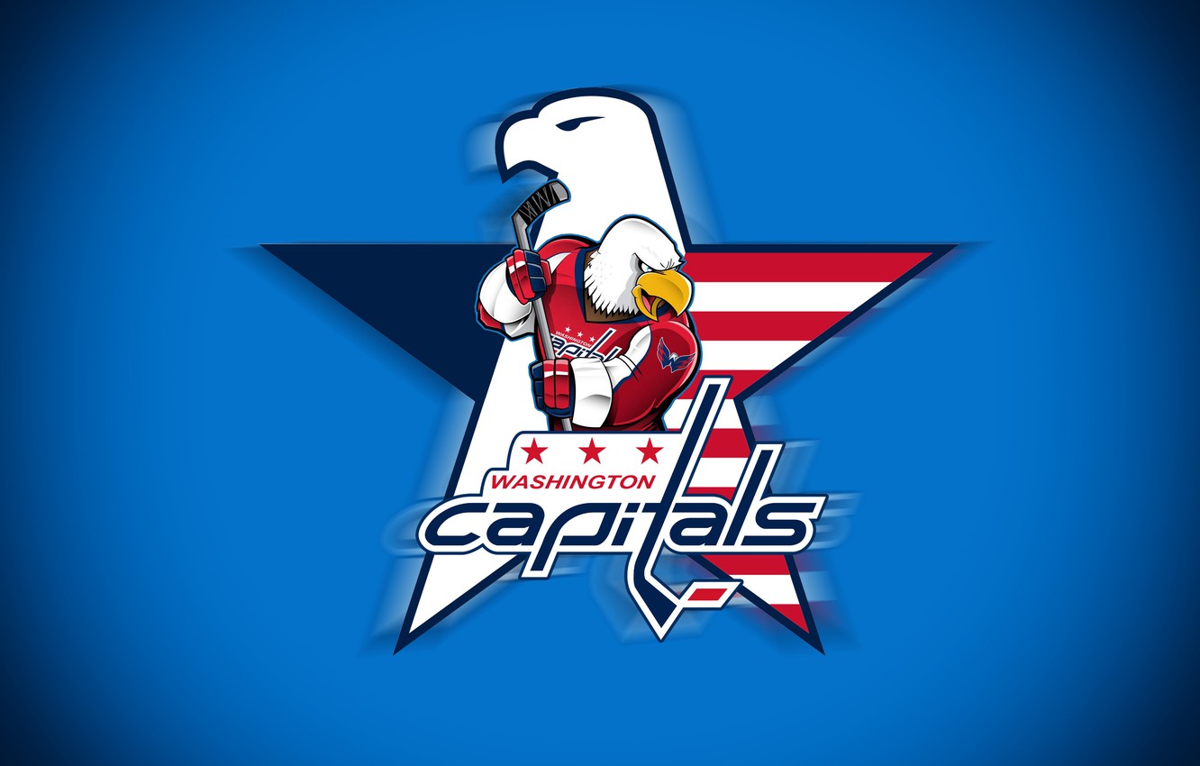 Photo Wallpaper Blue, The Game, Sport, Logo, Background, - Hockey Backgrounds 4k Washington Capitals - HD Wallpaper 