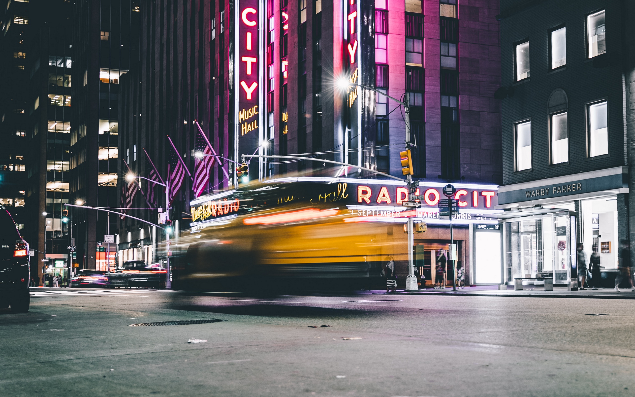 Wallpaper City, Street, Night, Movement, Blur - New York City Music - HD Wallpaper 