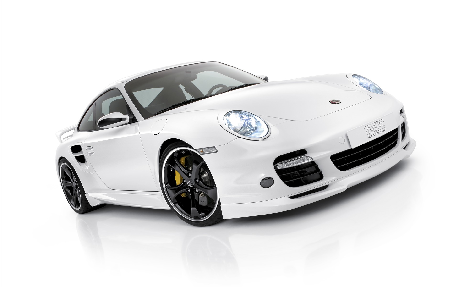 2009 Porsche 911 Turbo White - HD Wallpaper 