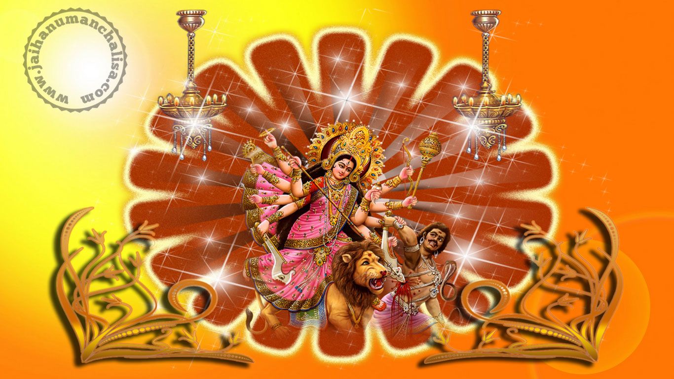 Jai Mata Di Hd Wallpaper - Nav Durga Puja Png - HD Wallpaper 