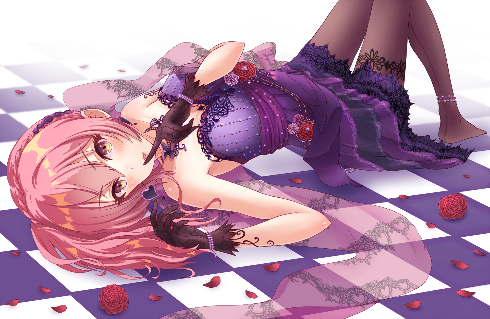 Anime Girl Laying On The Floor - HD Wallpaper 