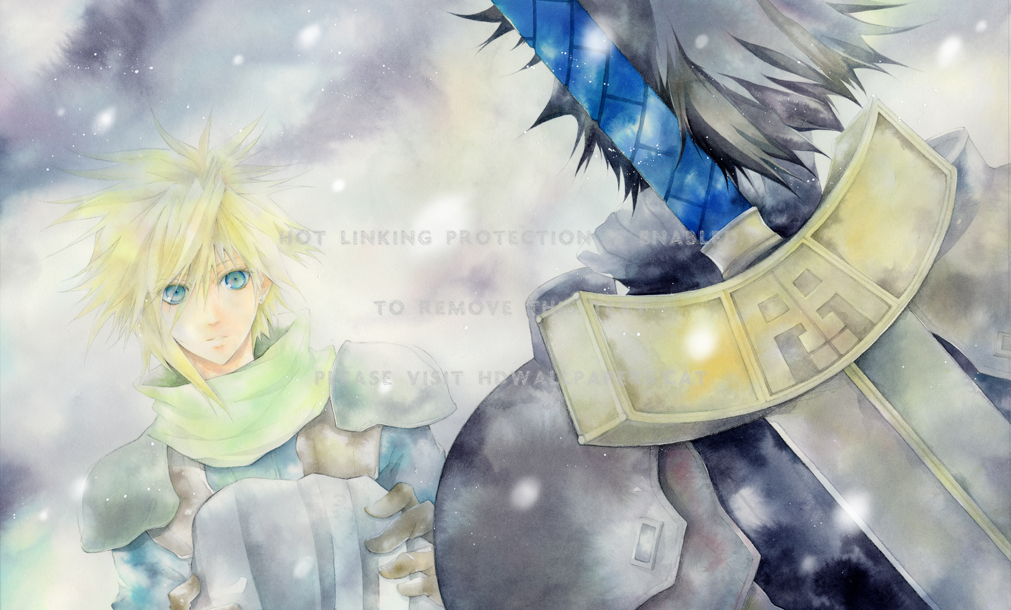 Cloud Strife & Zack Fair Advent Children - Anime - HD Wallpaper 