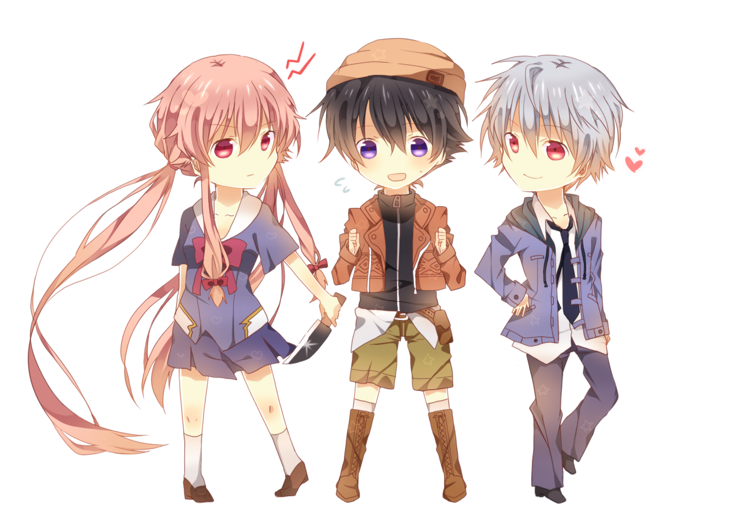 Mirai Nikki, Anime, And Chibi Image - Mirai Nikki Chibi - HD Wallpaper 
