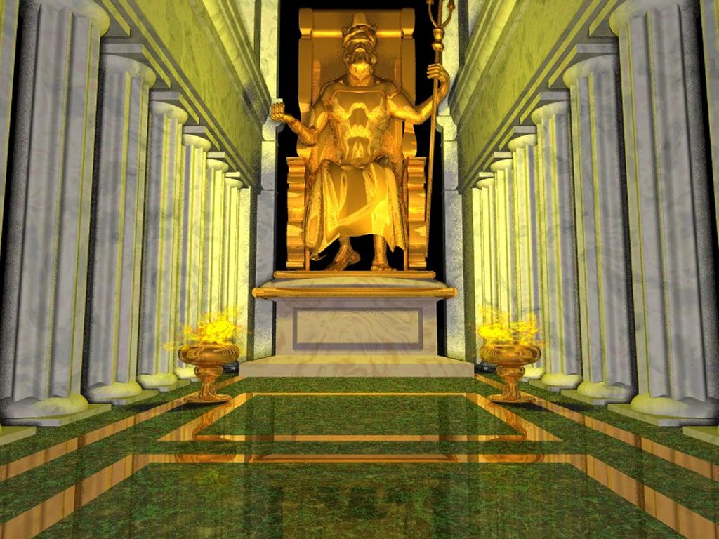 Greek Mythology - Statue Of Zeus At Olympia - HD Wallpaper 