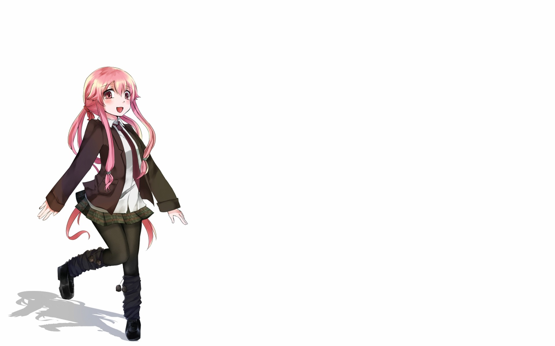 Wallpaper - Gasai Yuno White Background - HD Wallpaper 