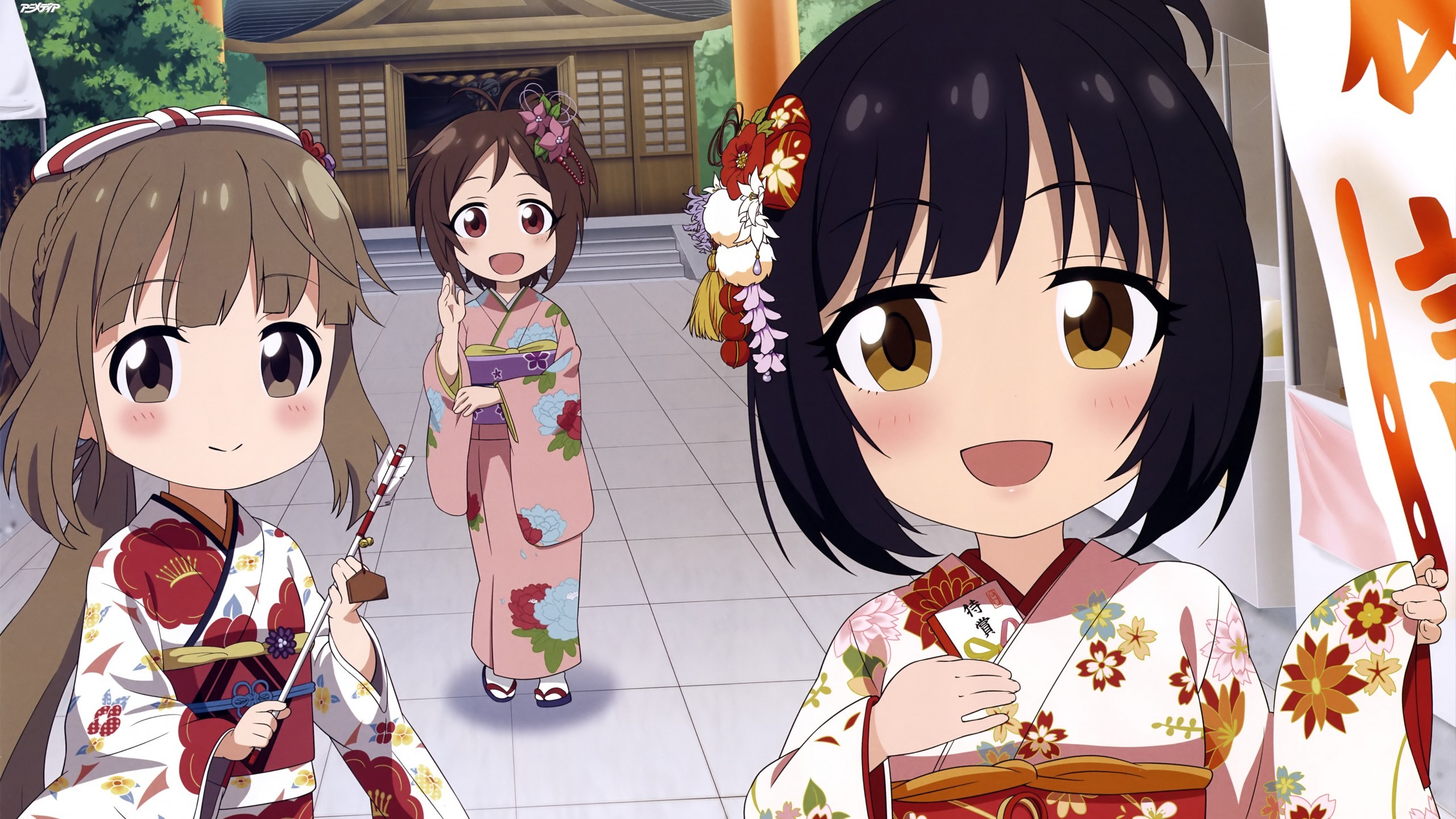 Yorita Yoshino, Takafuji Kako, Doumyouji Karin, Chibi, - Kako Idolmaster - HD Wallpaper 