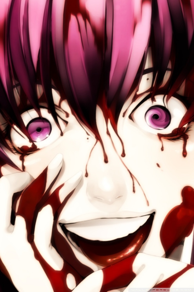 Anime Blood Splatter On Face - 640x960 Wallpaper 