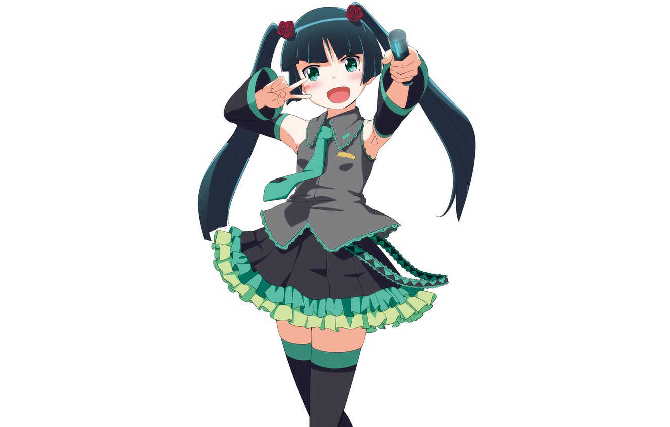 Photo Wallpaper Smile, Background, Girl, Tails, Oreimo - Ruri Goko - HD Wallpaper 