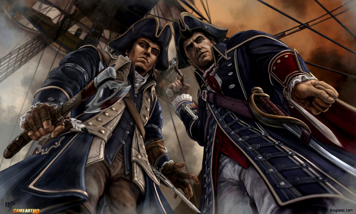Connor And Haytham Kenway From Assassins39s Creed - Connor Kenway Haytham Kenway - HD Wallpaper 