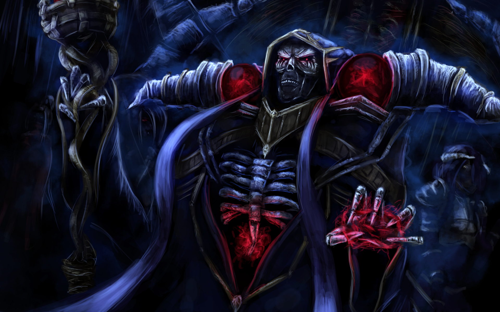 Ainz Ooal Gown, Darkness, Momonga, Art, Protagonist, - Skin Para Vanis Io - HD Wallpaper 