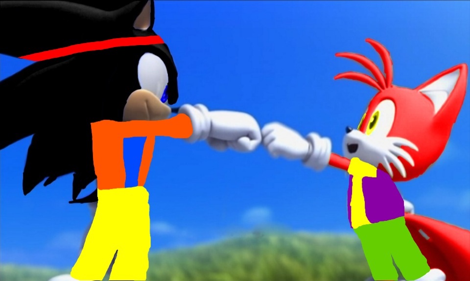 Goku And Krillin - Sonic Goku The Hedgehog - HD Wallpaper 