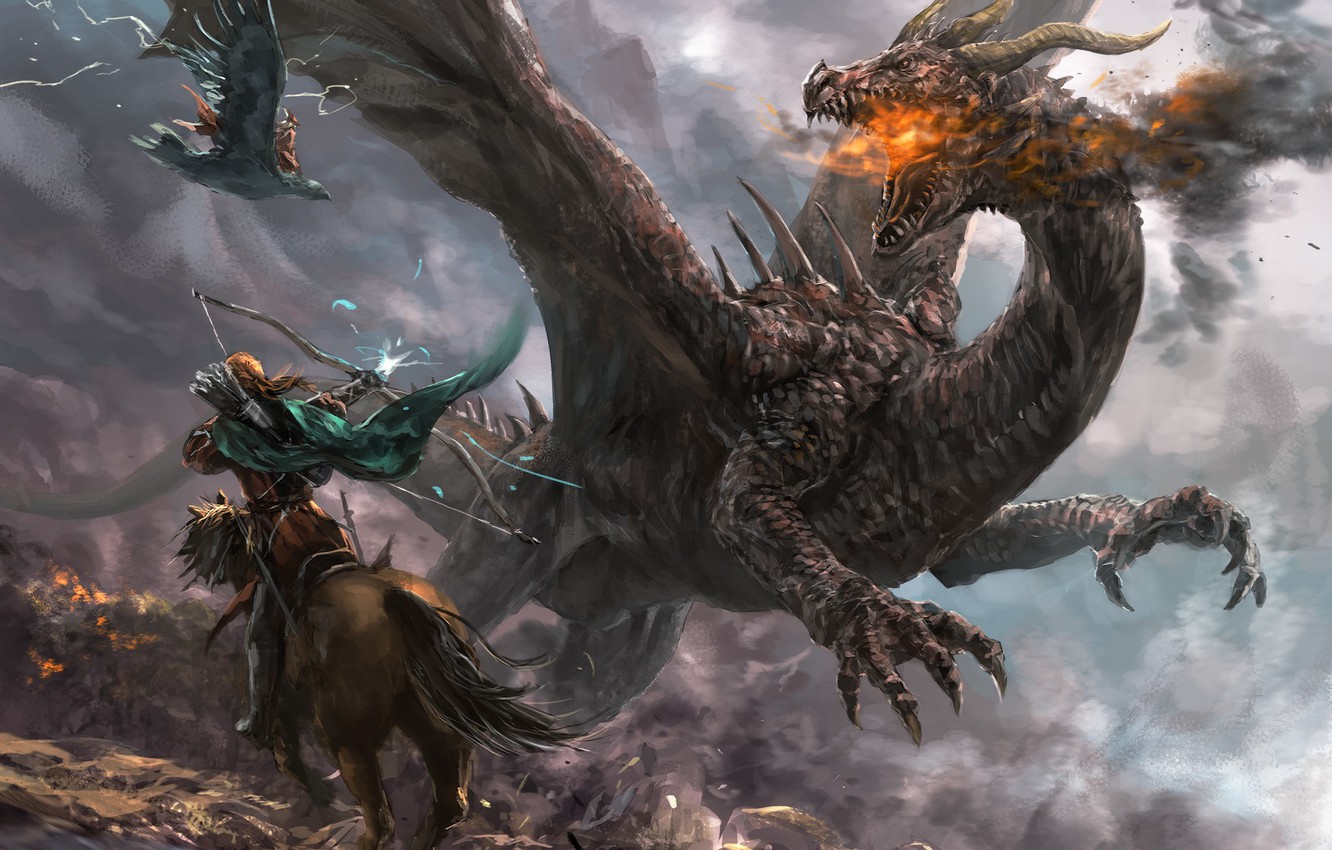 Photo Wallpaper Dragon, Fantasy, Art, Mad 1984, Dragon - Dragon Fantasy Art - HD Wallpaper 