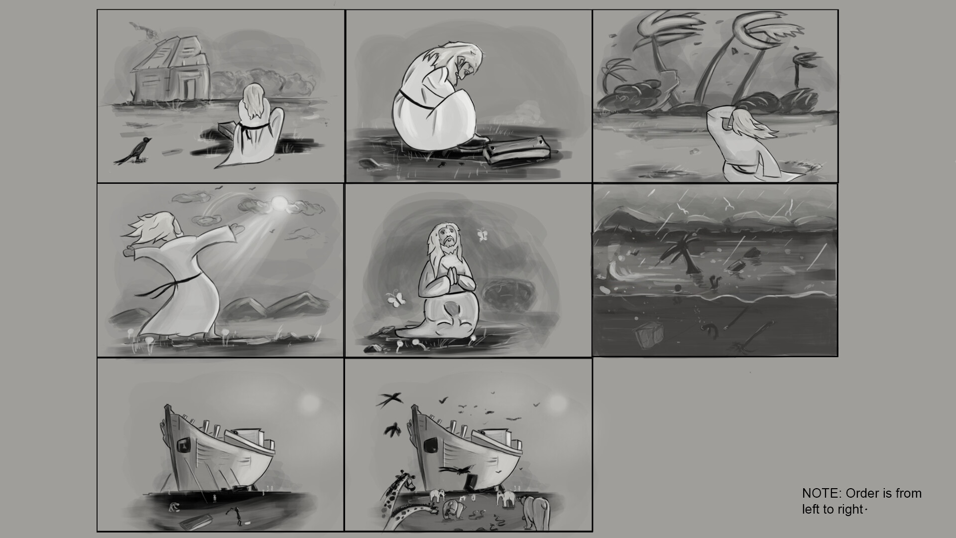 Noah And God Conversation Story Board - HD Wallpaper 