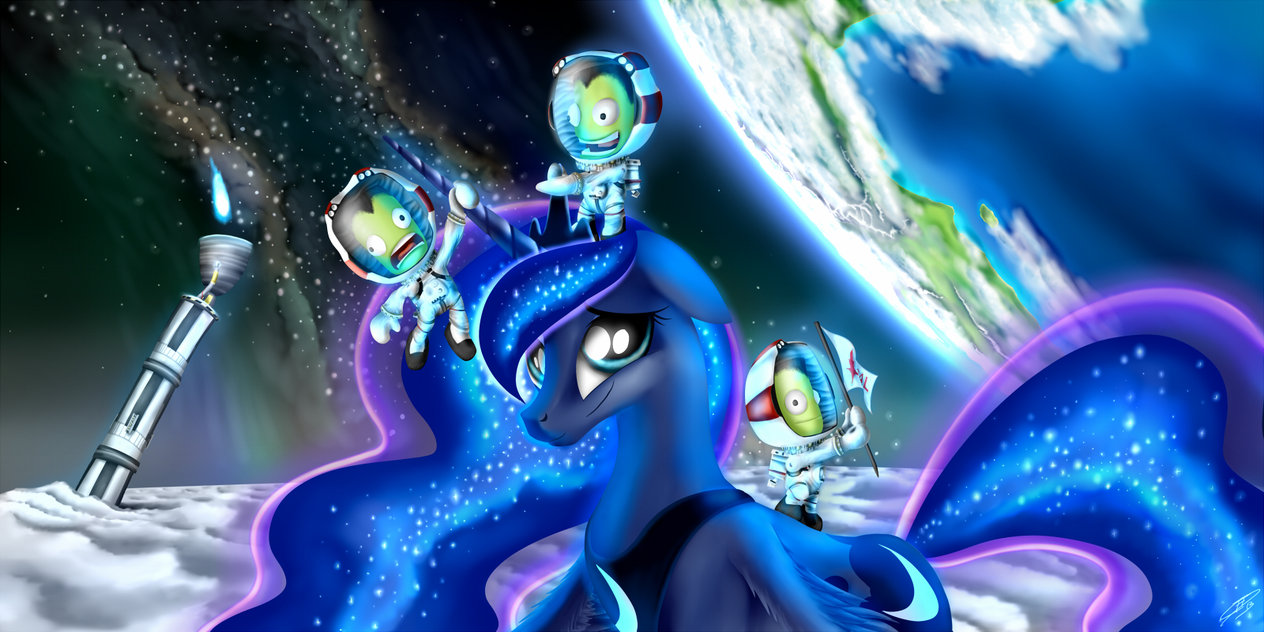 Kerbal Space Program Doki Doki Literature Club Blue - My Little Pony Kerbal Space Program - HD Wallpaper 