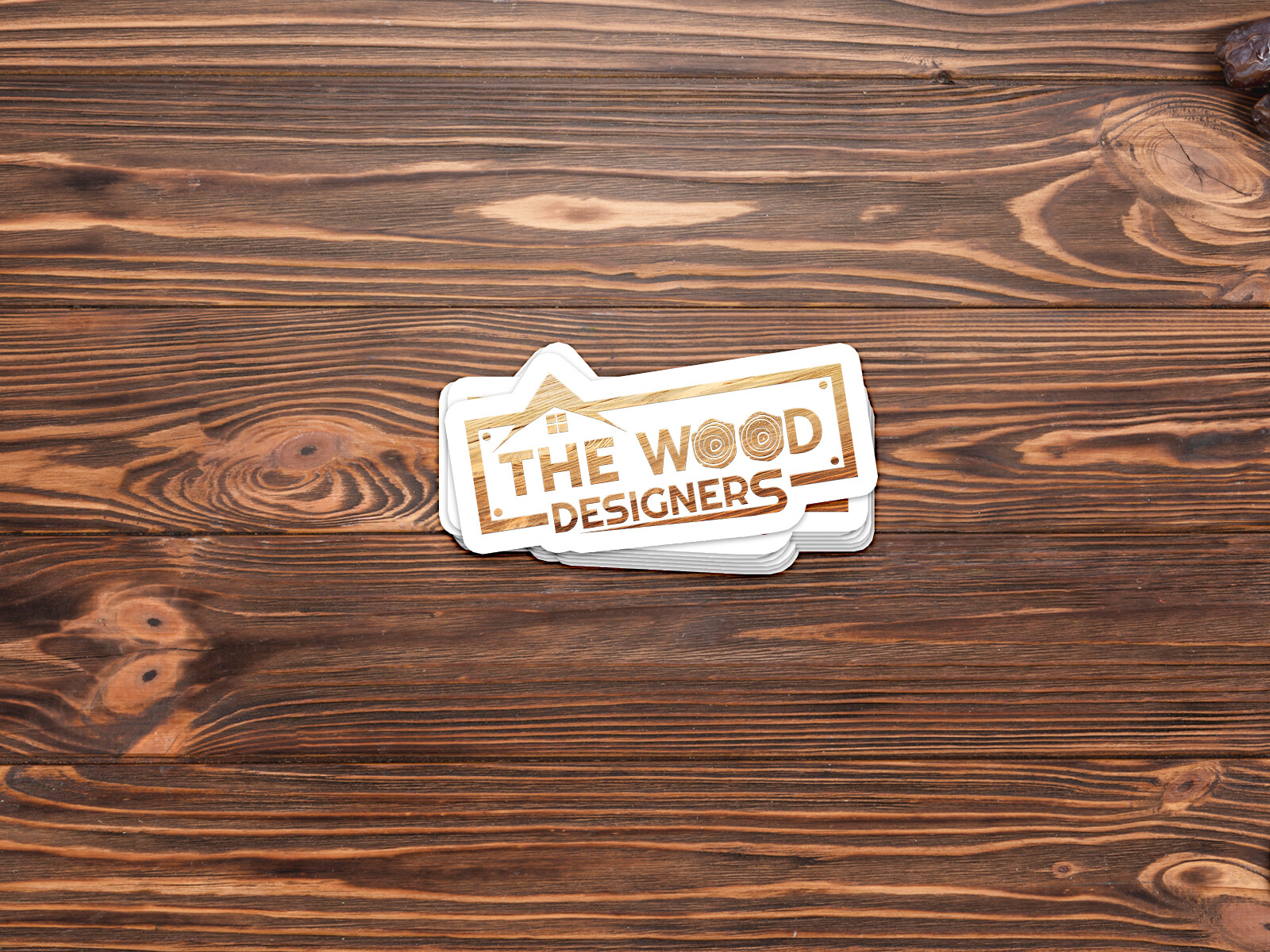 Sticker Wood Mockup - HD Wallpaper 