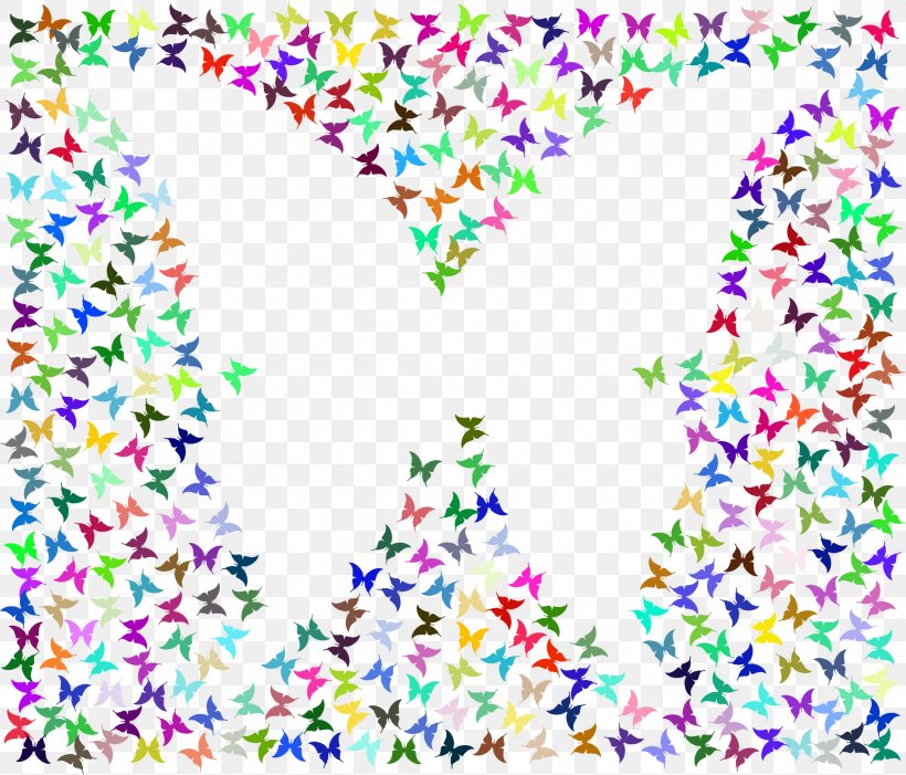 Butterfly Negative Space Drawing Desktop Wallpaper - Yellow Green And Purple Dots Mardis Gras - HD Wallpaper 