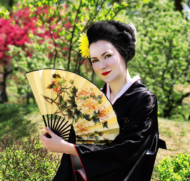 Kimono, Women, Geisha, Nature, Japan, Young Adult, - Geisha - HD Wallpaper 