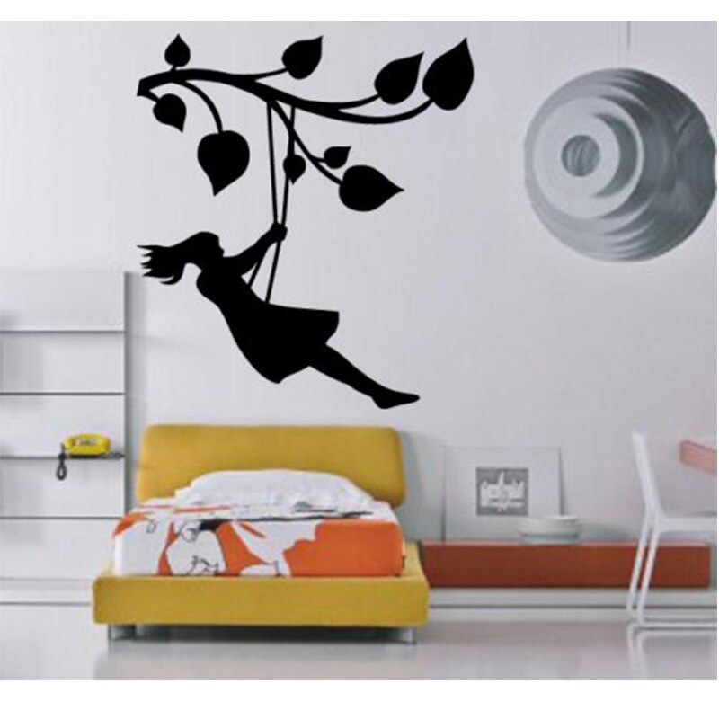 Mädchen Auf Einer Schaukel Gemalt - HD Wallpaper 