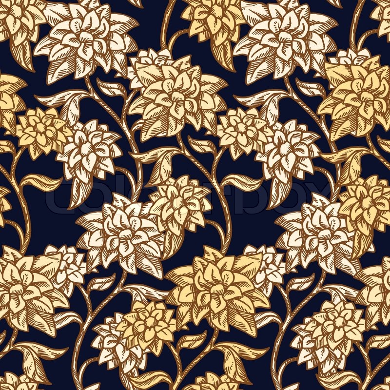 Victorian Style Wallpaper Floral Pattern - HD Wallpaper 