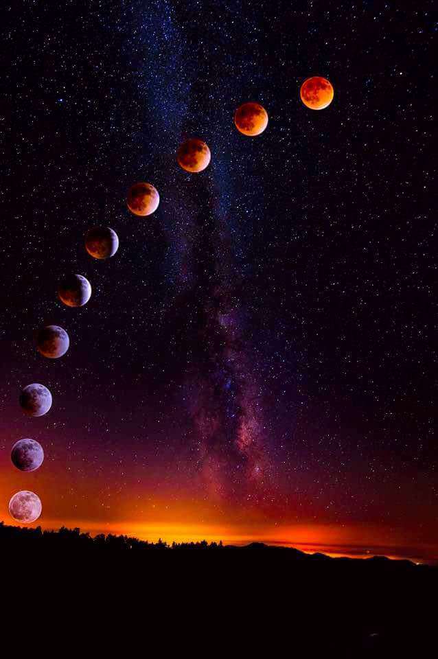 Moon Trajectory In The Sky - HD Wallpaper 