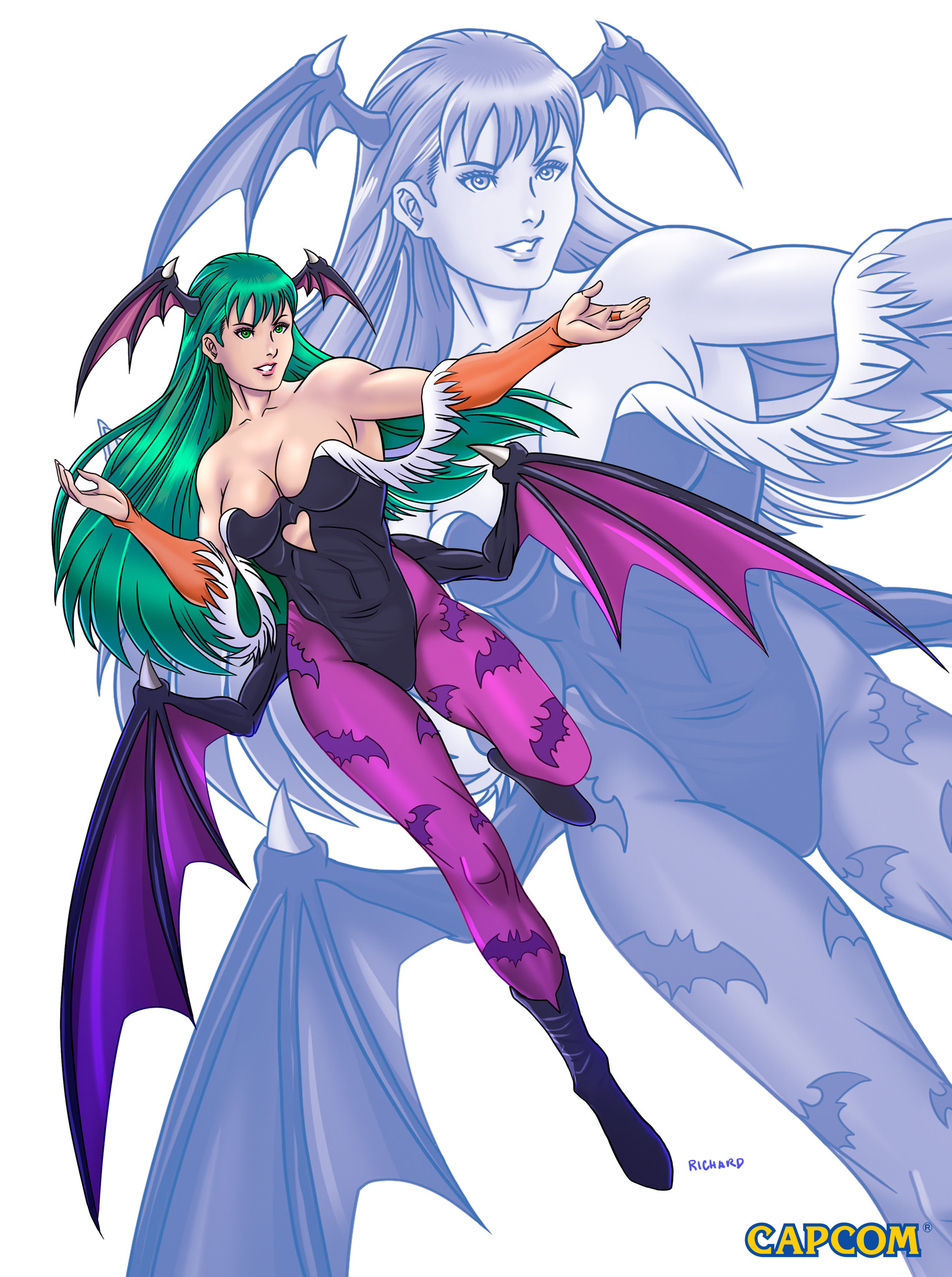 Darkstalkers Morrigan Art - HD Wallpaper 