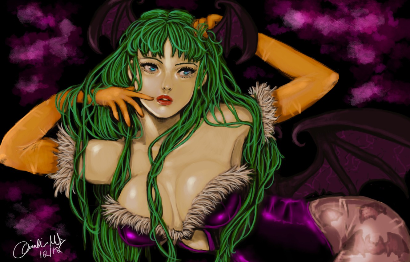 Photo Wallpaper Look, Girl, Pose, Hair, Wings, Gloves, - Illustration - HD Wallpaper 