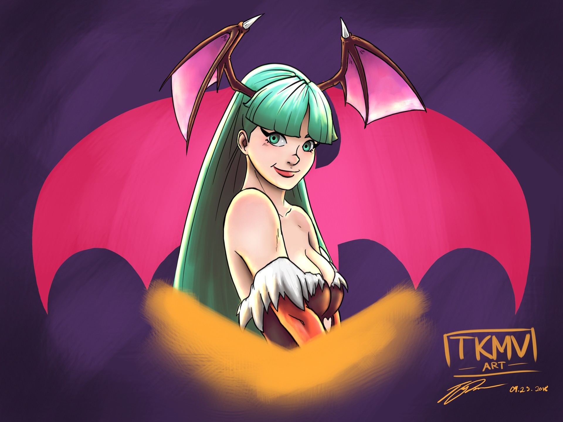 Fanart De Morrigan Aensland Anime - HD Wallpaper 