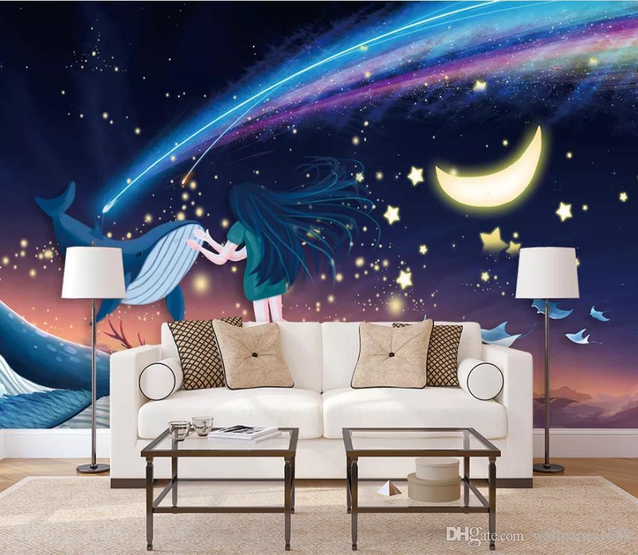 Grinalda Sob As Estrelas E Menina Estrelas Crianças - Срез Камня В Интерьере - HD Wallpaper 