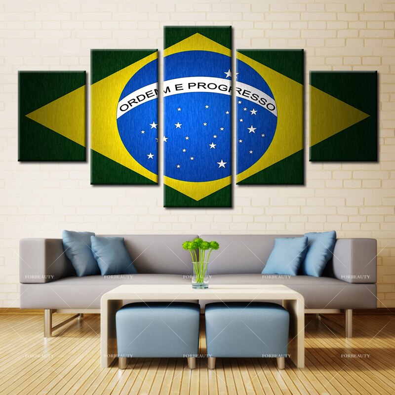 Quadro Com Bandeira Do Brasil - HD Wallpaper 