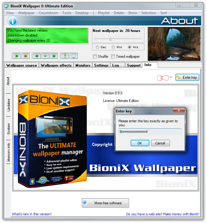 Enter Key In Bionix Desktop Background Switcher Bionix