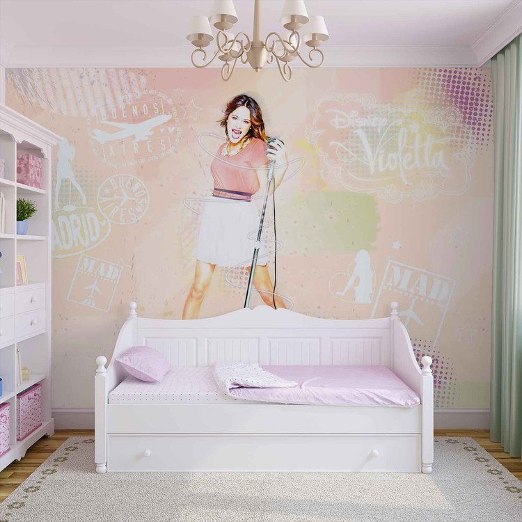Disney Violetta Wallpaper Mural - Pink Wallpaper For Bed Rooms - HD Wallpaper 