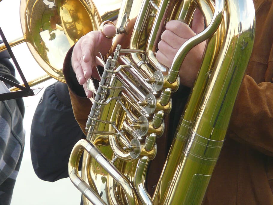 Tuba, Blowers, Brass, Cute, Gloss, Shine, Music, Orchestra, - HD Wallpaper 